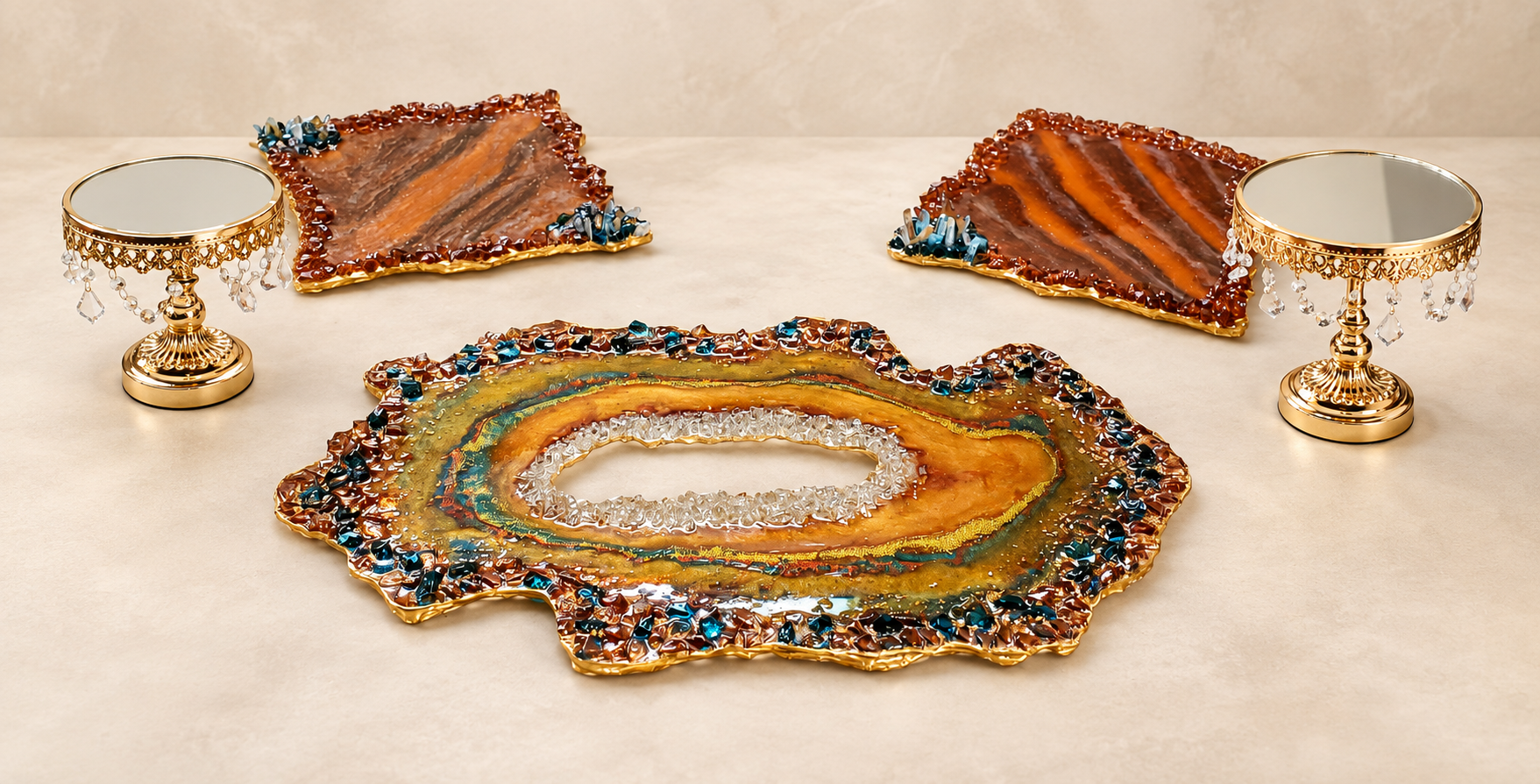 Gold Geode Tray